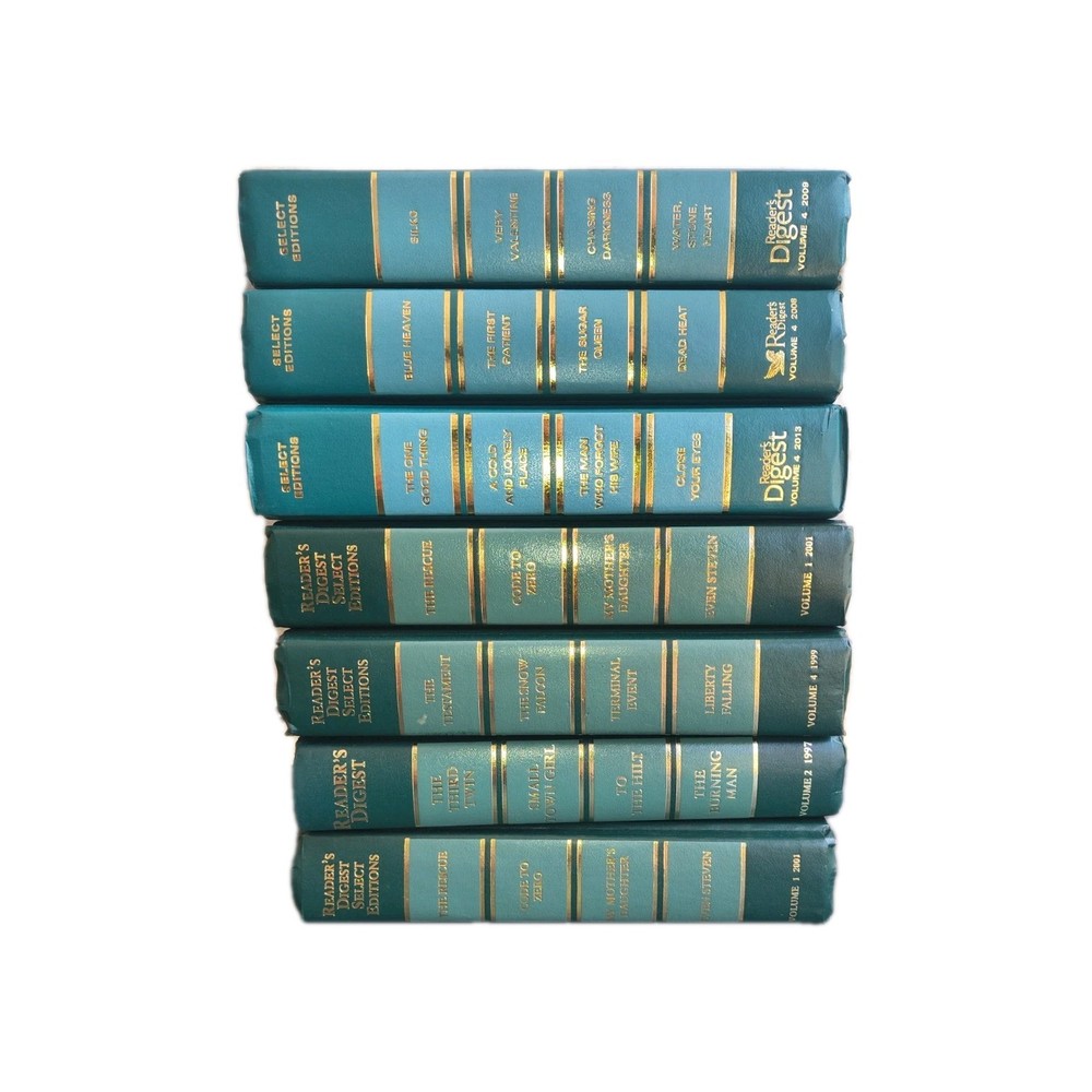 Lot of 7 Green Reader's Digest Select Editions Condensed Books Decoration Exact