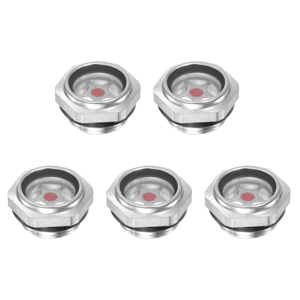 Air Compressor Oil Level Gauge Sight Glass G3/4 Male Thread Aluminum 5Pcs