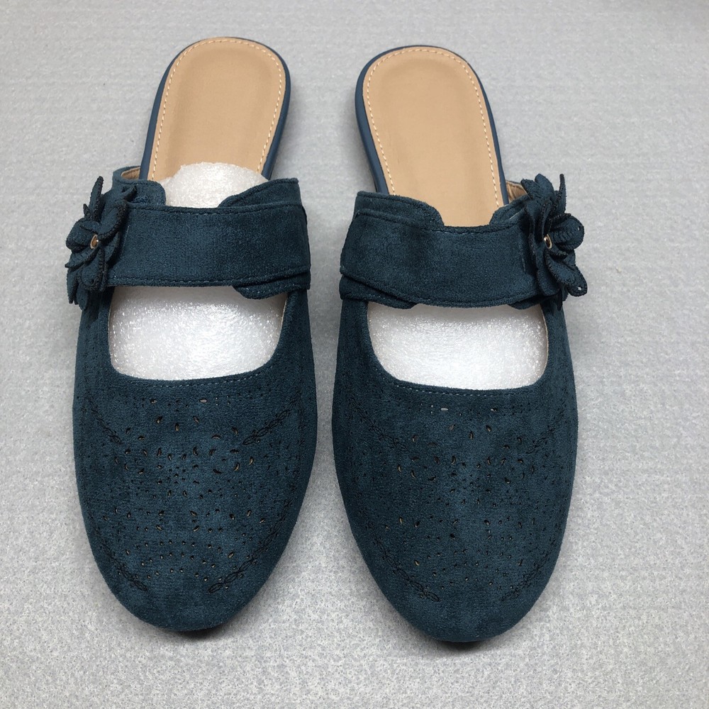 Aomigoct Mules For Women. Size 9. Blue.