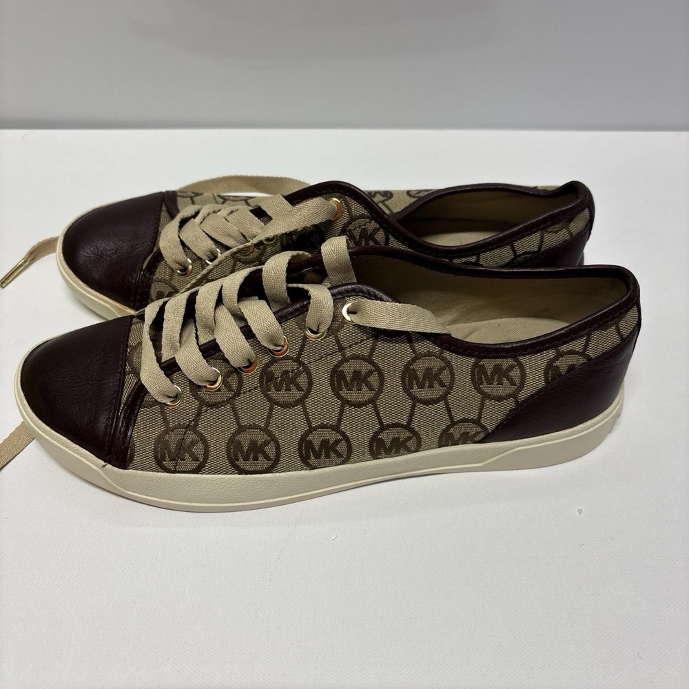 Michael Kors Logo Sneakers City Signature Monogram MK Women's Size 9
