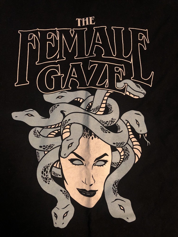 Boardwalk Medusa The Female Gaze Gorgon Graphic T-Shirt (Unisex M/Black)