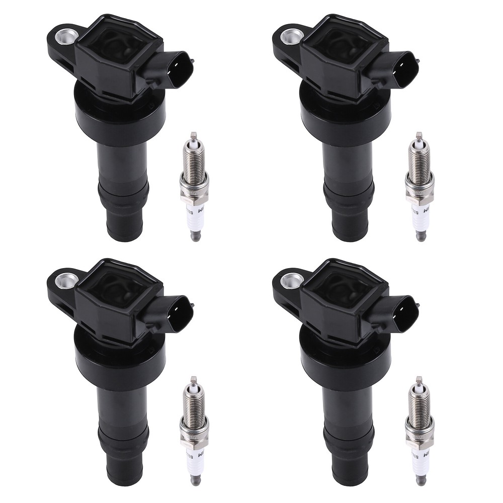 High-Performance 4x Ignition Coils & Spark Plugs for Hyundai Accent Kia Soul Rio 1.6L 2012-2019 Models