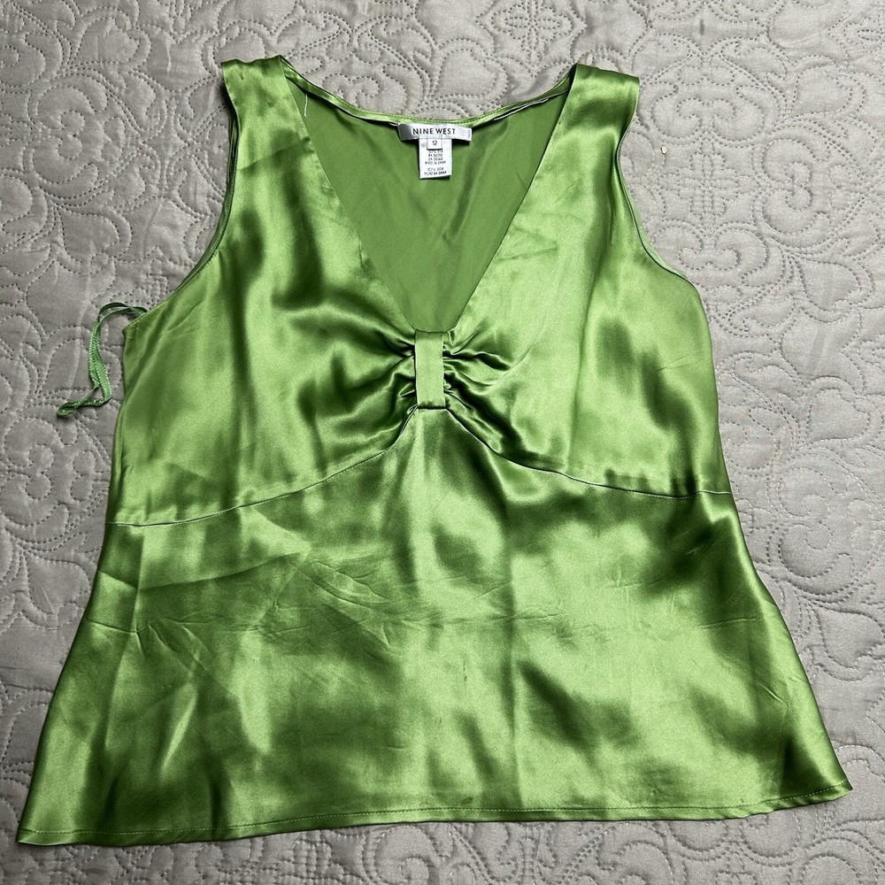 Nine Sweet Green Blouse Size 12 Sleeveless