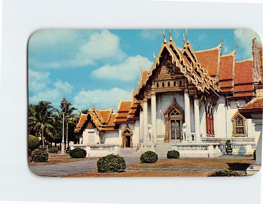 Postcard Wat Benchamabophit Dusitwanaram Bangkok Thailand