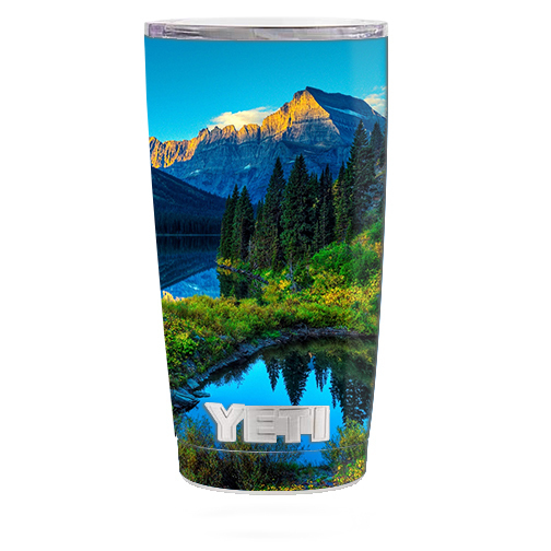 Skin Decal for Yeti 20 oz Rambler Tumbler Cup / Mountain Lake