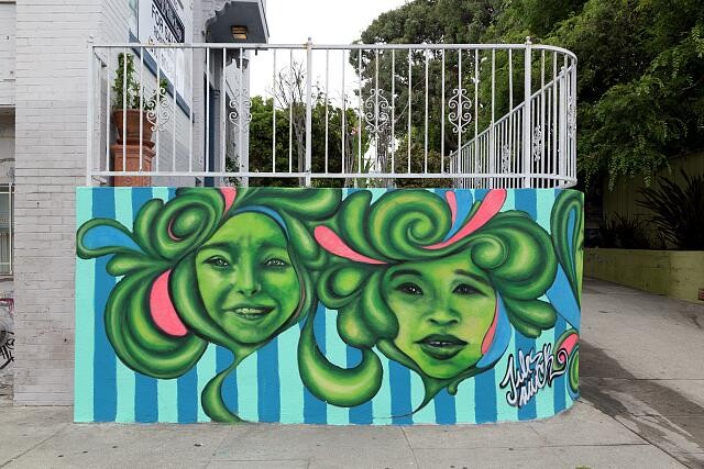 Photo:Venice Los Angeles CA Jules Muck Mural 2012 Green Faces