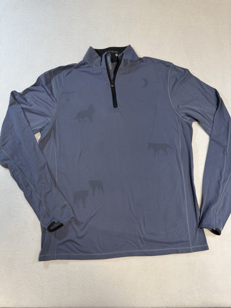 Greyson Men's Dark Gray 1/4 Zip Pullover Active Wear Performance L/S Shirt Sz M