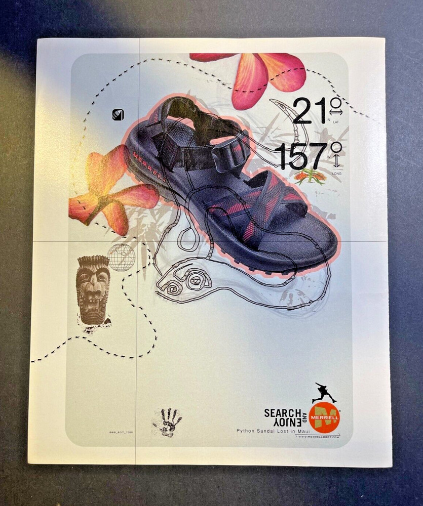 2002 Magazine Advertisement Merrell Athletic Shoes Python Sandal