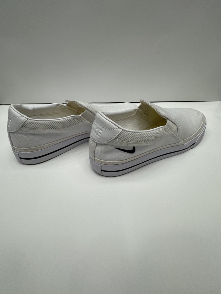 Women's Nike White Court Royale Legacy Canvas Slip-On shoe, size 9
