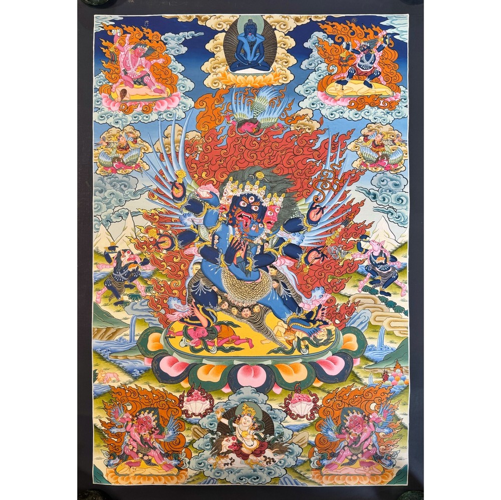 Large Size 24k Gold Vajrakilaya Thangka, Blessed Vajrakilaya Thanka