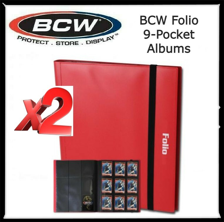 2 BCW Folio 9 Pocket Red Acid-Free Album Holds 360 Cards 20 Pages-image