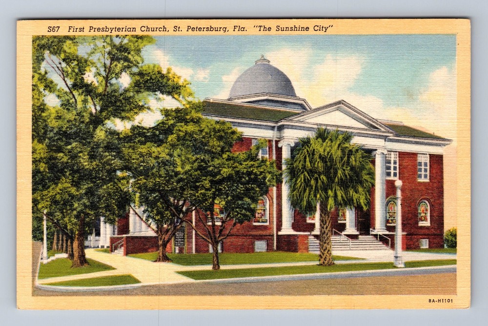 St Petersburg FL-Florida First Presbyterian Church Vintage Postcard