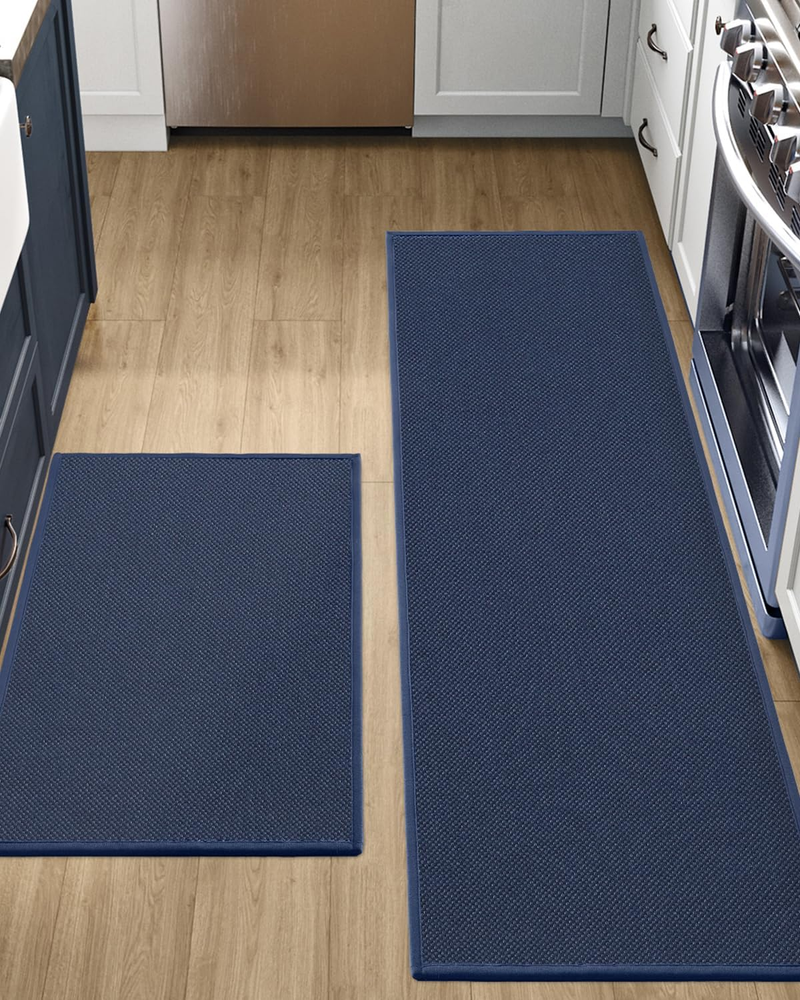 Kitchen Rugs and Mats for Floor, 17X29 + 17X59, Non Slip Washable Absorbent Thin