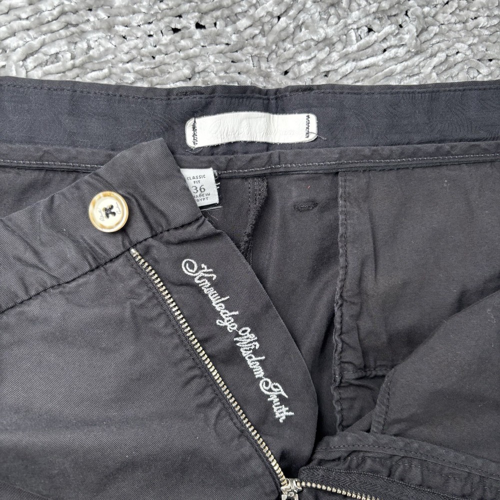 Robert Graham Chino Shorts Mens 36 Classic Fit Black Preppy Flat Front Golf Work