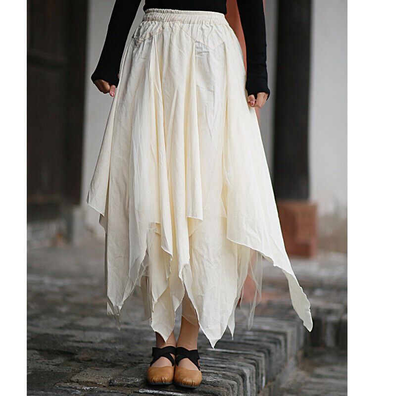 Chinese Irregular Mesh Swing Skirt Summer Dress Yamamoto Style