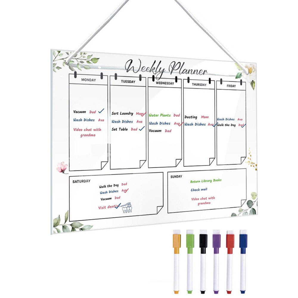 Acrylic Weekly Planning Board Acrylic Weekly Calendar for Wall Weekly Planner