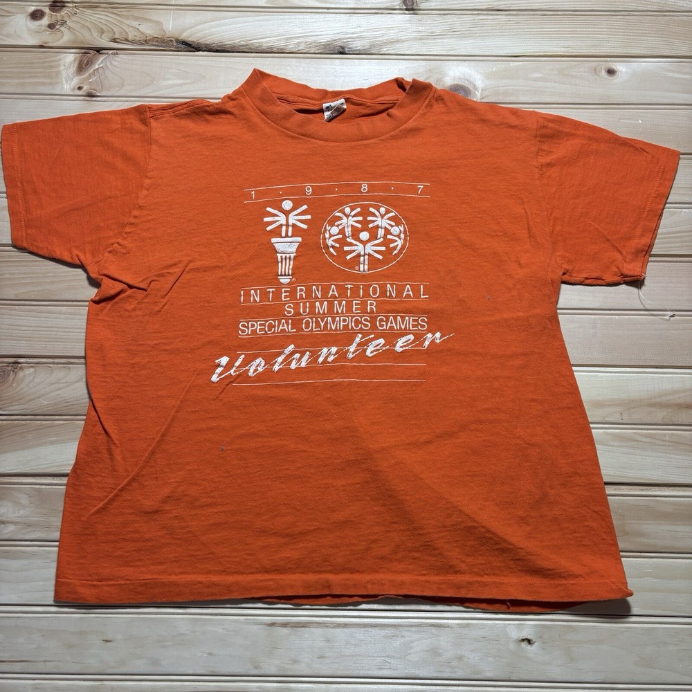 Vintage 80s Champion - 1987 Summer Special Olympics Volunteer Shirt Size XL