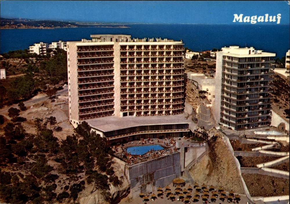 Magaluf Mallorca Spain Aerial view vintage postcard x878