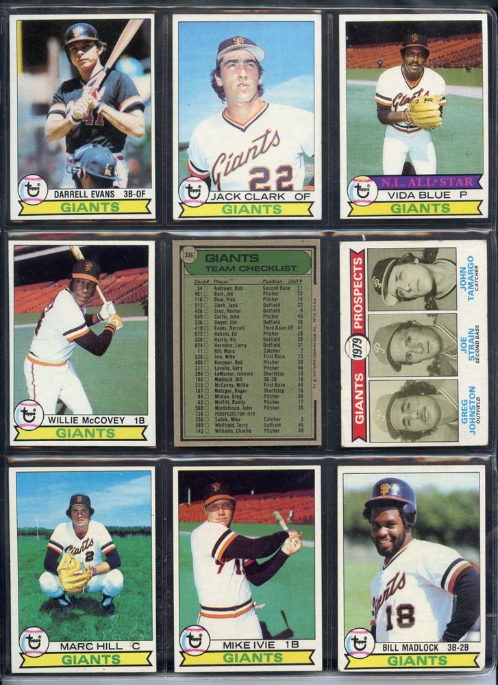 1979 Topps San Francisco Giants Team Set (27 Cards) W/ Willie McCovey