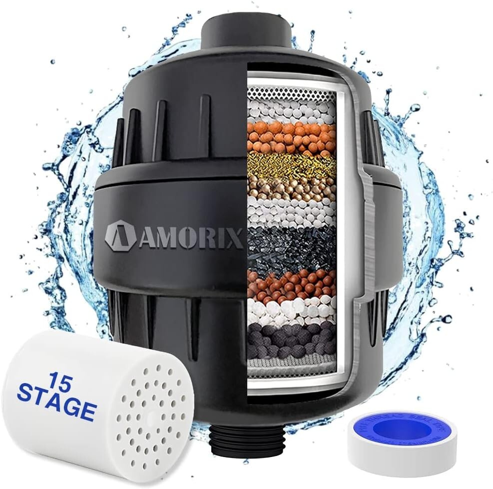 Shower Filter 15 Stage High Output Shower Head Filter for Hard Water Shower