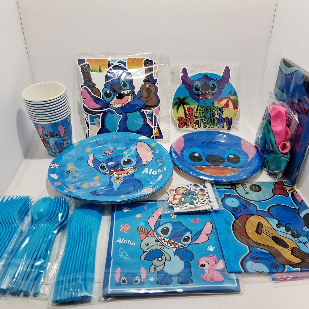 Lilo And Stitch Happy Birthday Party Kit Placement For 10 People, All New sealed