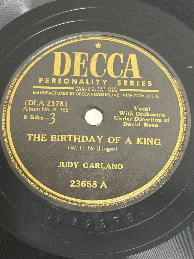 Judy Garland DECCA 78rpm - Birthday of a King / Star of the East