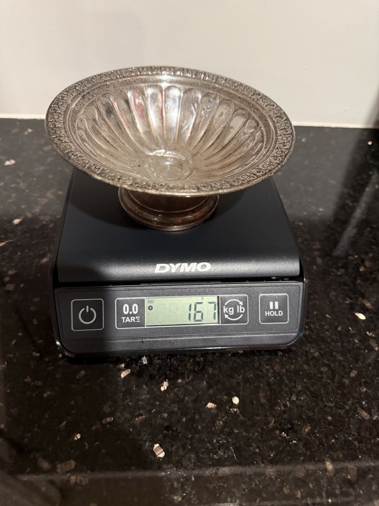 Vintage Sterling Silver Weighted Pedestal Compote Dish 165  Grams