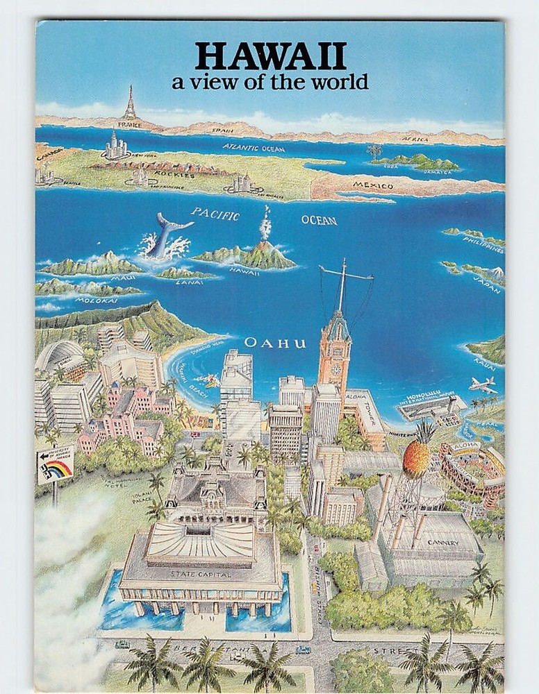Postcard Aerial View Hawaii USA