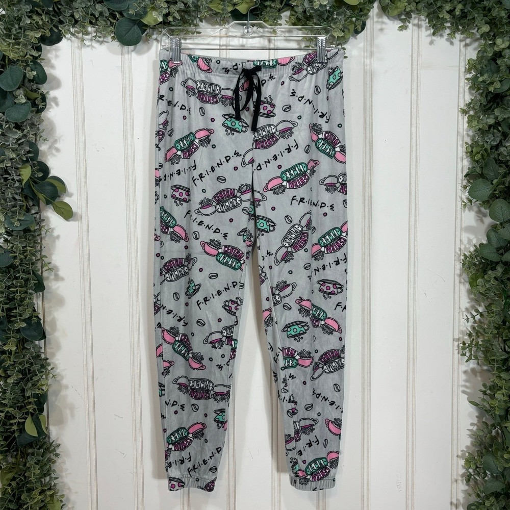 Friends Central Perk Gray Pajama Pants Small Jogger Lounge Sleepwear Gift Her