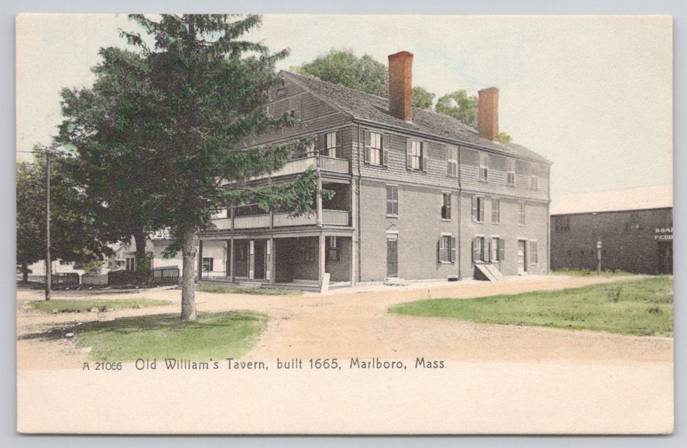 Old William's Tavern Marlboro, Mass. c1900s Rotograph Postcard
