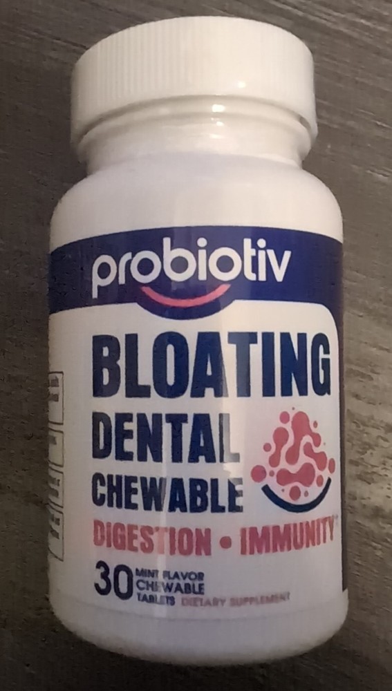 Bloating Dental Chewable, Digestive, Immunity, 5 Billion CFU, 30CT Mint EXP07/24