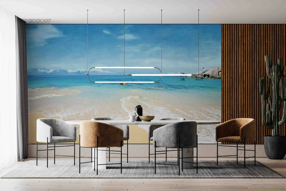 3D Ocean Coast Landscape Self-adhesive Removable Wallpaper Murals Wall 145
