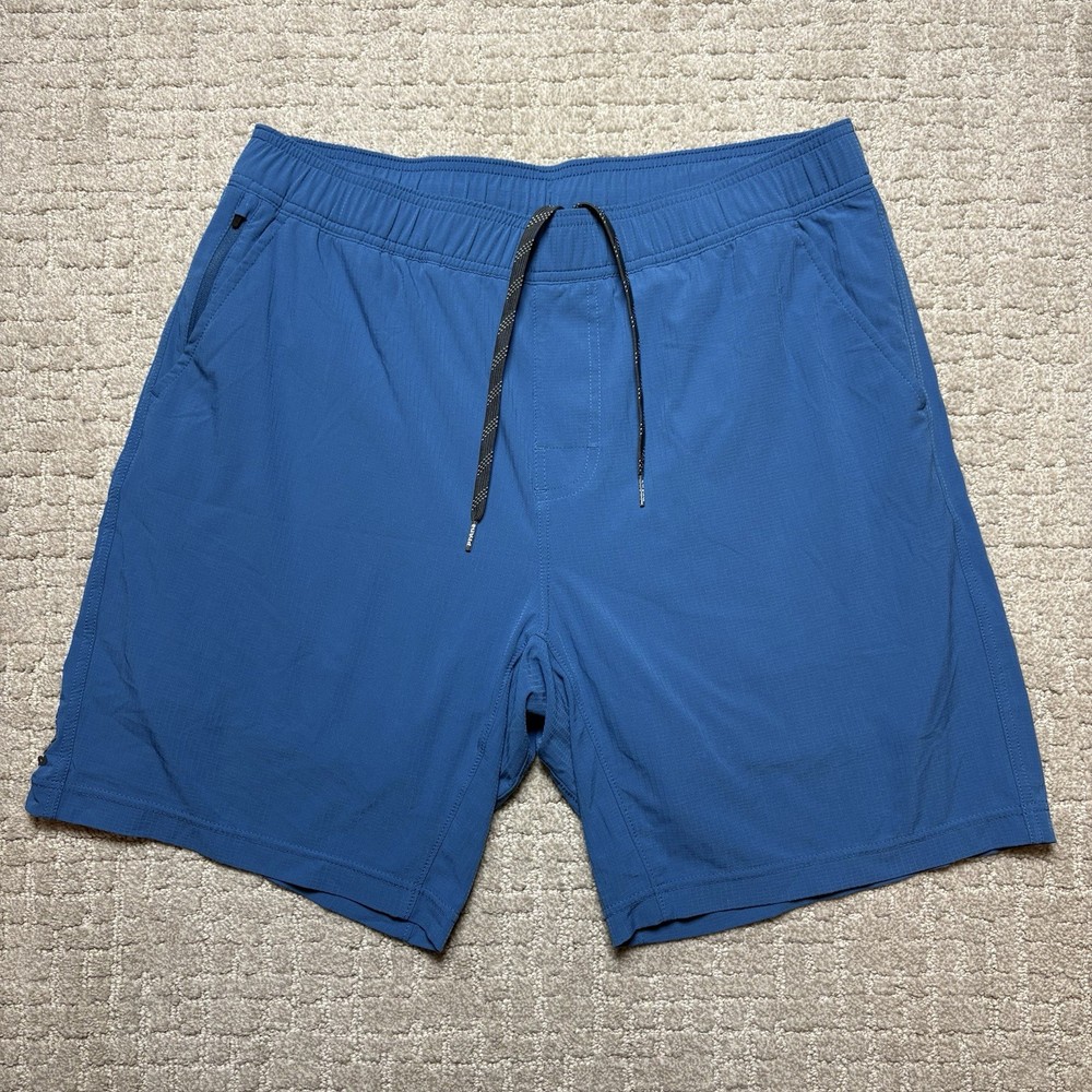 PrAna Shorts Mens Large Blue Pull On Casual Lounge Gym Athletic Lightweight