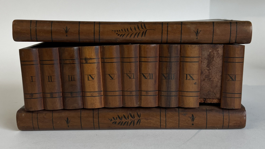 Vintage Inlaid Wood Puzzle Box (LSX) 6968 Sorrento Type Book Secret Drawer