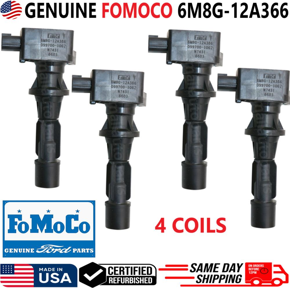 GENUINE FOMOCO x4 Ignition Coils For 2006-2013 Mazda 3 6 CX-7 I4, 6M8G-12A366