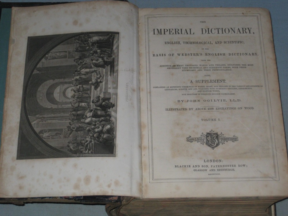 1861 Book The Imperial Dictionary English Technological & Scientific Vol.i