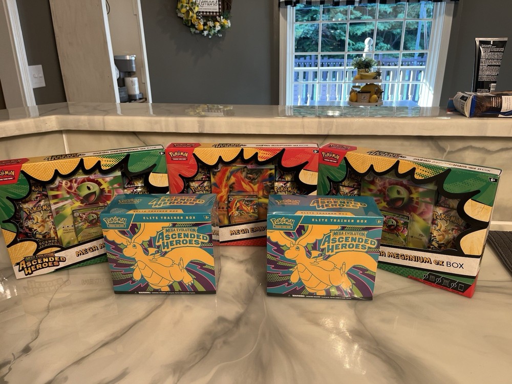 Pokemon Ascended Heroes Lot Sealed 2 ETBs + 3- Mega  EX Box’s 🔥🔥🔥