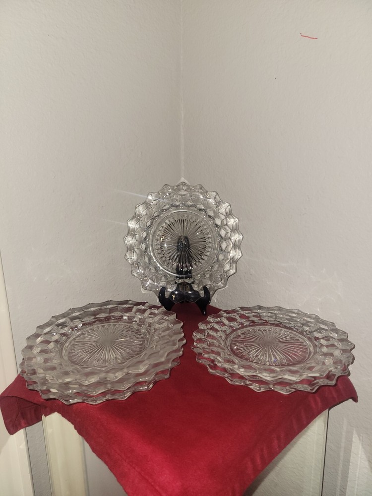 Vintage Fostoria Salad Plates American Clear Glass 8½