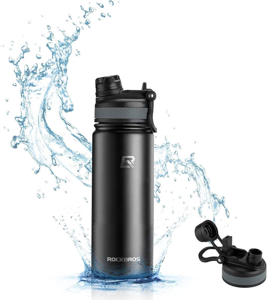 ROCKBROS Insulated Water Bottle with Straw,Stainless Steel Sport Water Cup Flask