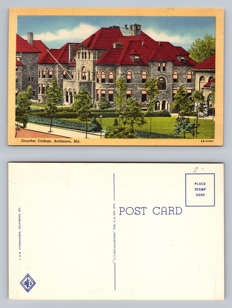 Baltimore, MD-Maryland, Goucher College Stone Facade View Vintage Postcard