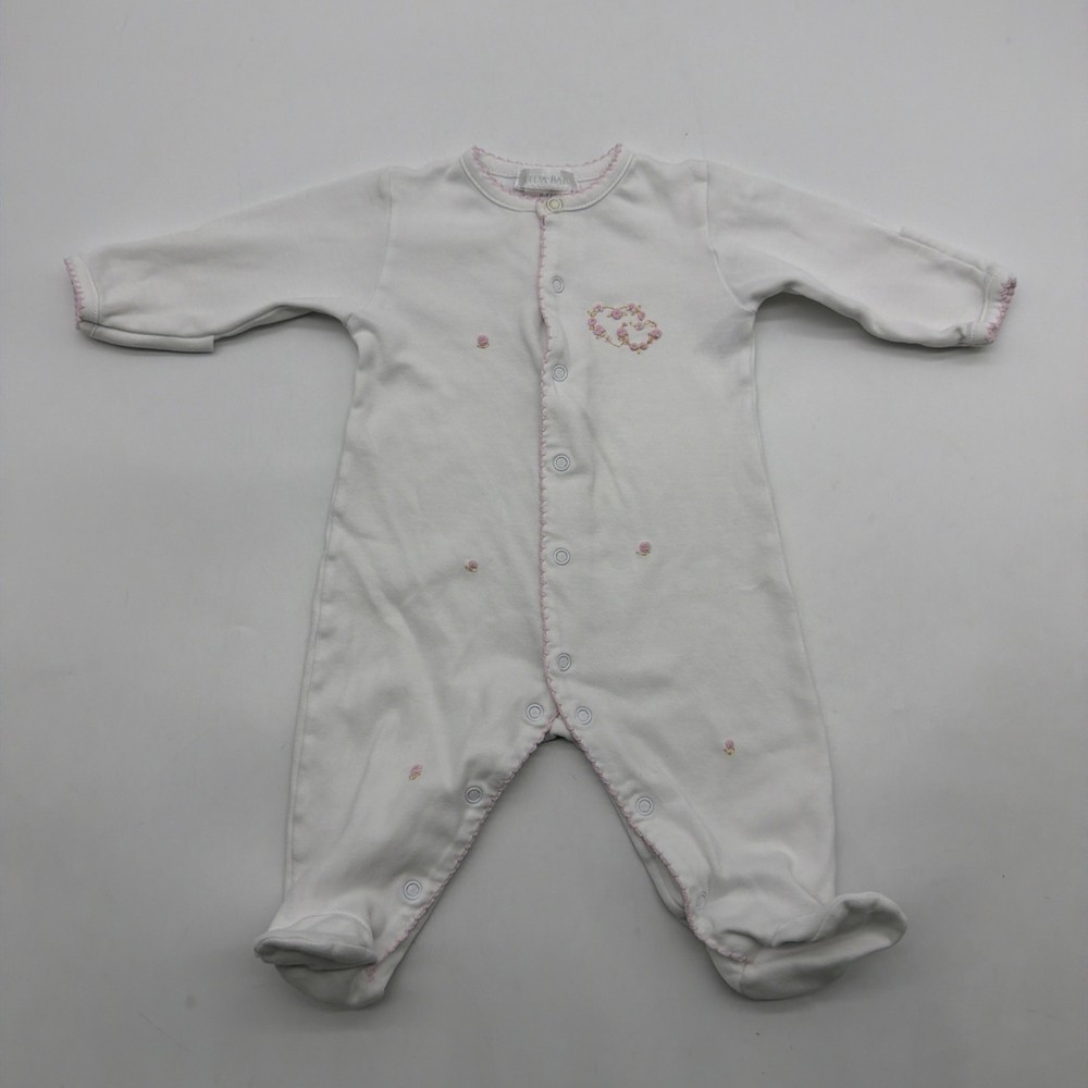 Lyda Baby Pima Cotton One Piece Toddler Girls 0-3M Hand Made Embroidery.#39519