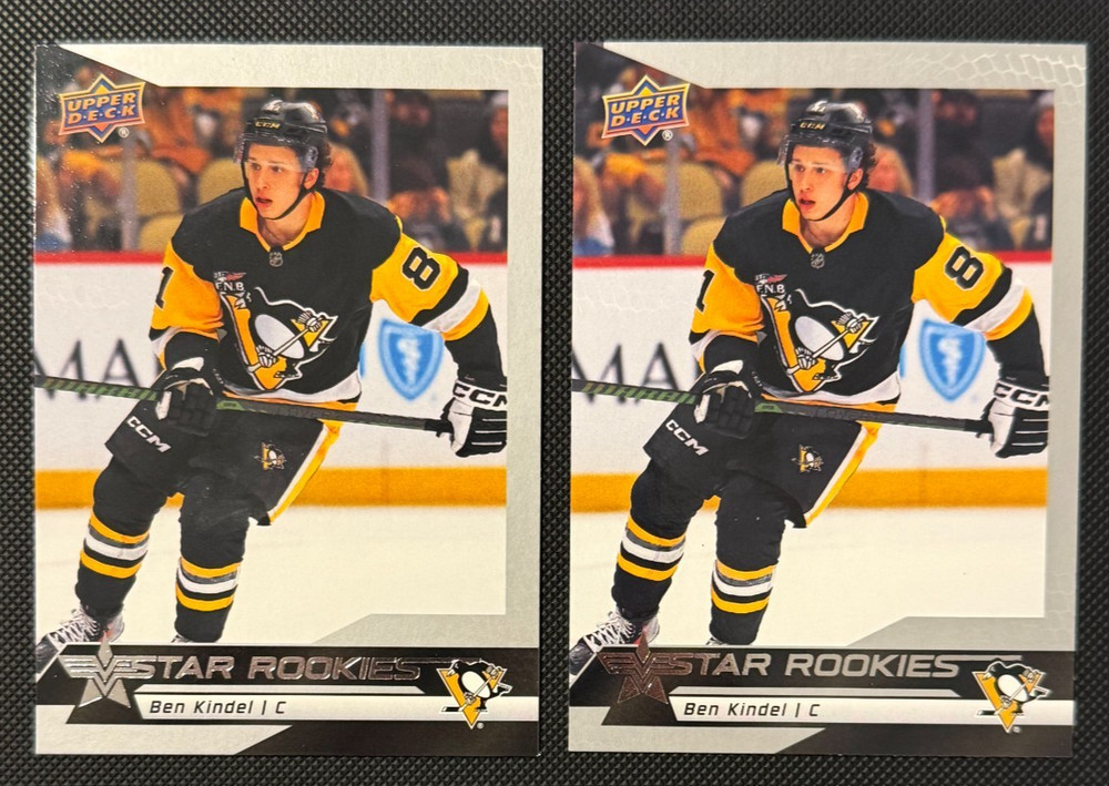 Ben Kindel RC Lot 2025-26 Upper Deck Star Rookies #2 x2 - 2 Cards - Penguins
