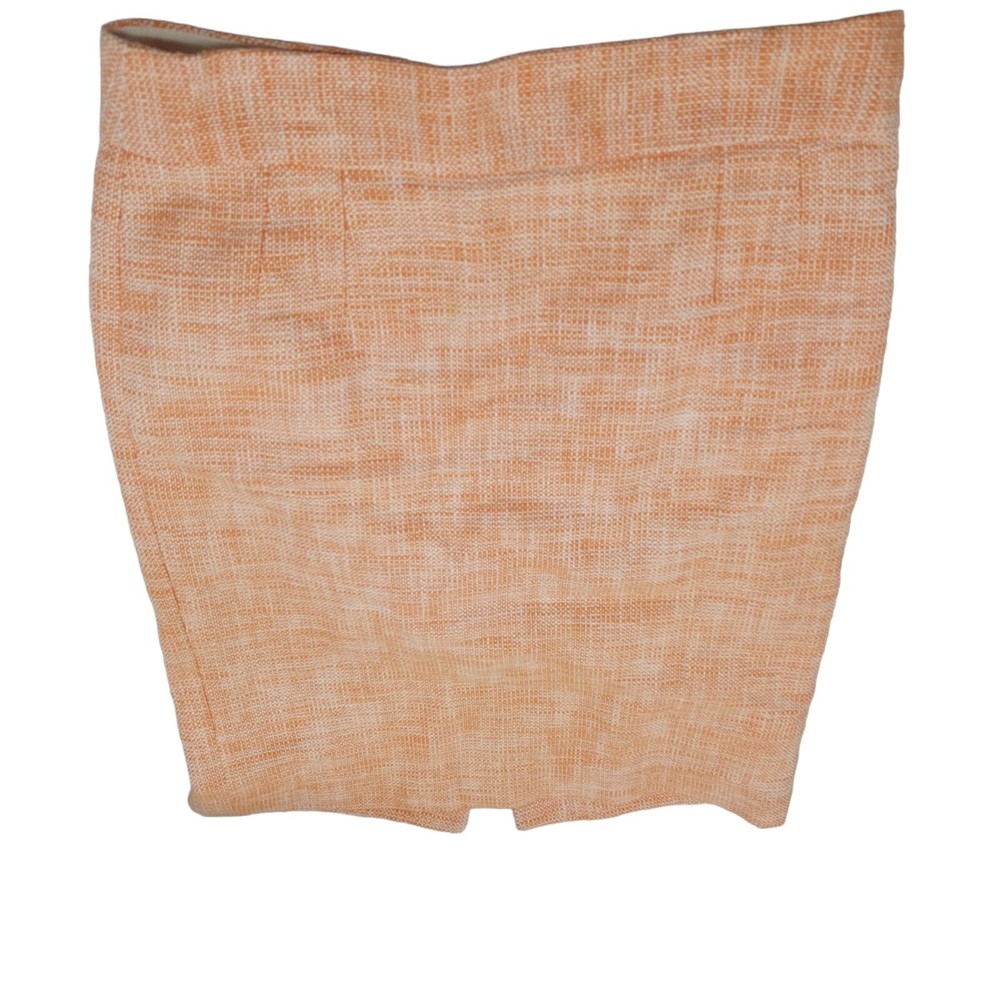 Banana Republic Tweed Pencil Skirt orange and white Size 10 Zipper Closure READ