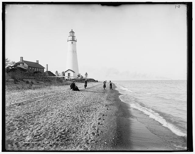 Gratiot Lighthouses,Port Huron,Michigan,MI,Detroit Publishing Company,c1900 1