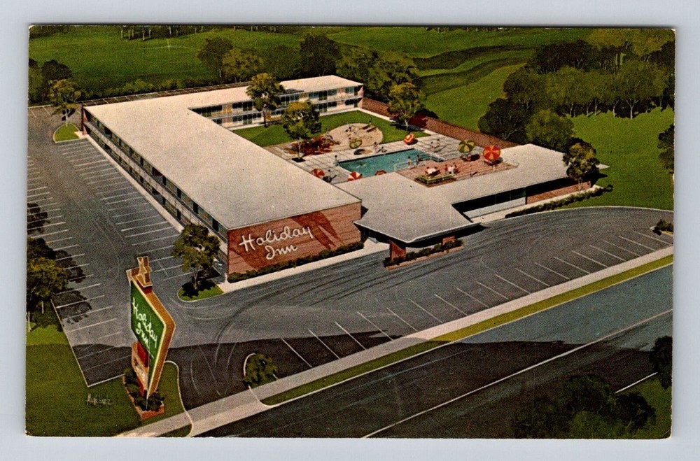 Folkston OH-Ohio, Holiday Inn, Advertising, Antique Vintage Souvenir Postcard