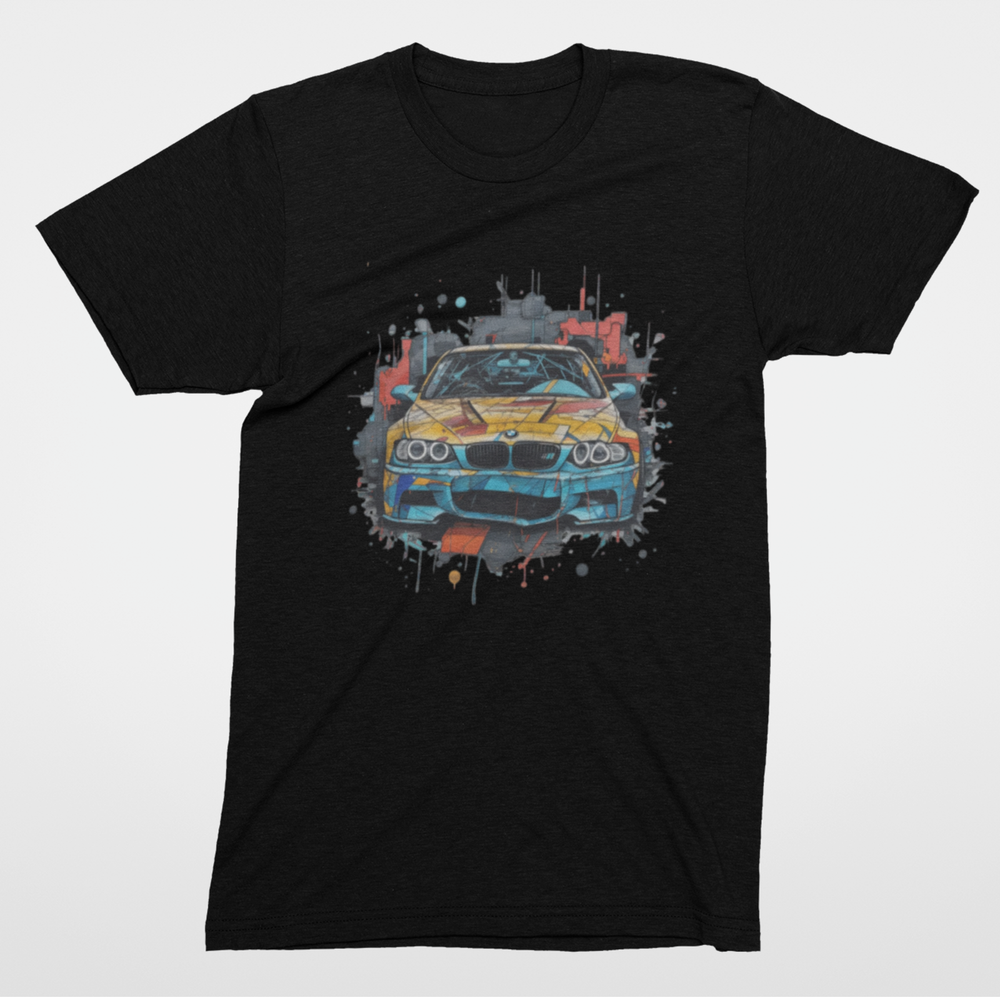 BMW M3 Graffiti Art T-Shirt - Colorful Abstract Car Graphic Tee for Men-image