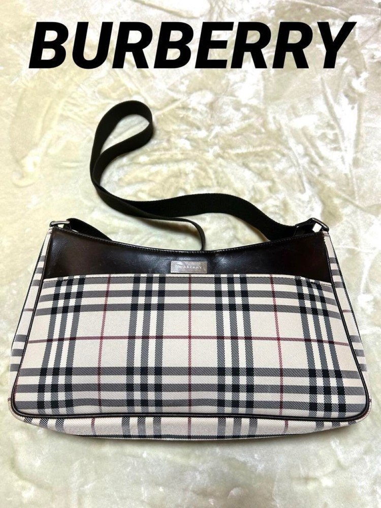 Burberry Shoulder Bag Nova Check Canvas Beige Authentic F10251700