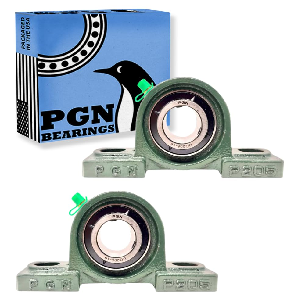 UCP205-16 Pillow Block Bearing - Pack of 2 Mounted Chrome Steel Bearings with 1
