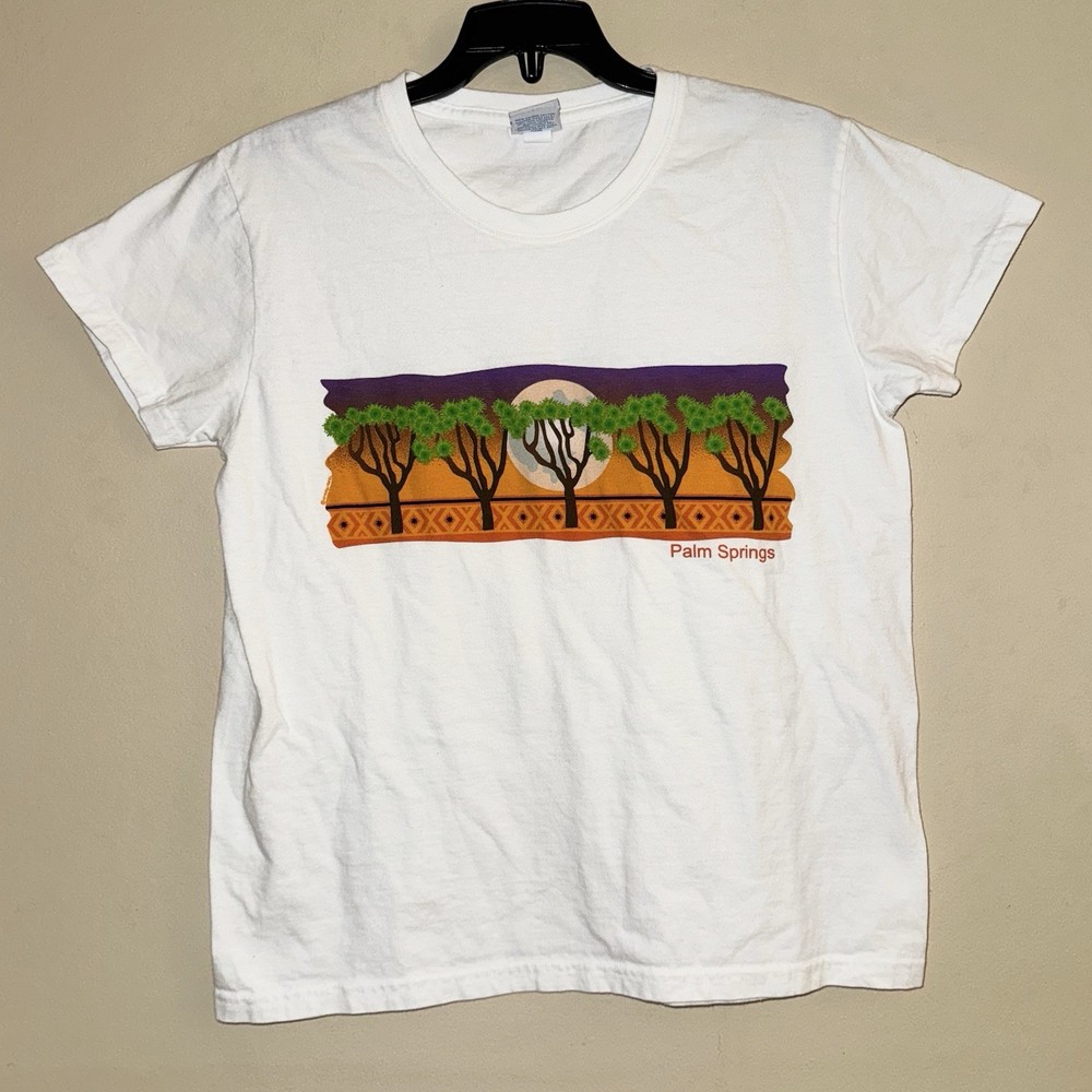 Crazy Shirts Hawaii Original White Palm Springs Graphic Tee Size M