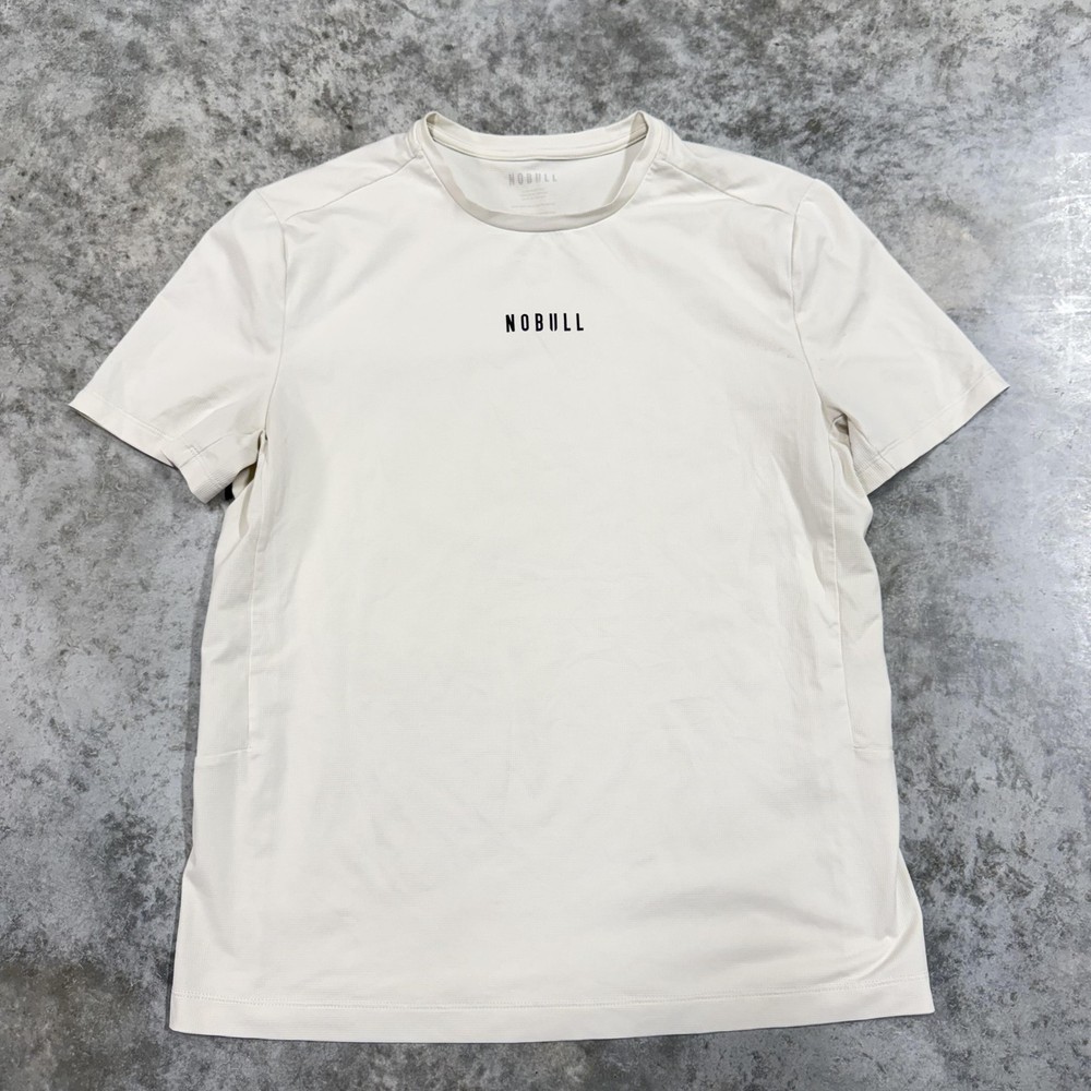 NOBULL Shirt Mens Medium White Athletic Training Workout Gym Performance Tee
